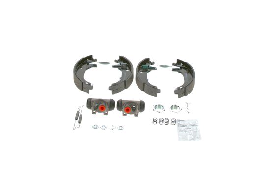 KIT SUPERPRO, zestaw szczek hamulcowych + cylinderek hamulca koła; zamontowany; z tyłu