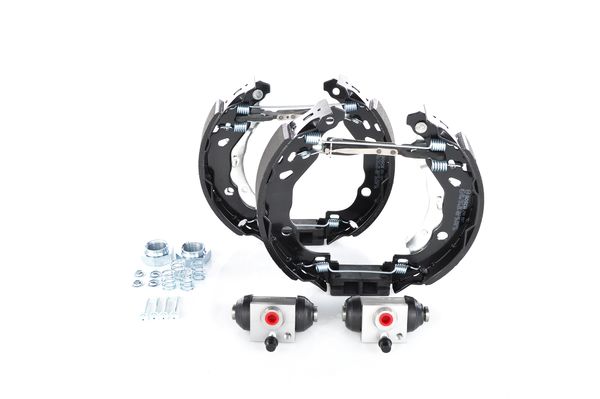 KIT SUPERPRO, zestaw szczek hamulcowych + cylinderek hamulca koła; zamontowany; z tyłu