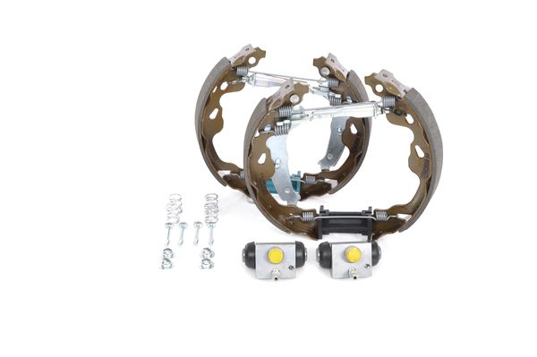 KIT SUPERPRO, zestaw szczek hamulcowych + cylinderek hamulca koła; zamontowany; z tyłu