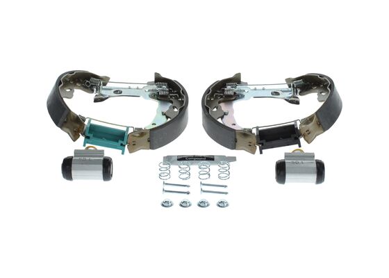 KIT SUPERPRO, zestaw szczek hamulcowych + cylinderek hamulca koła; zamontowany; z tyłu