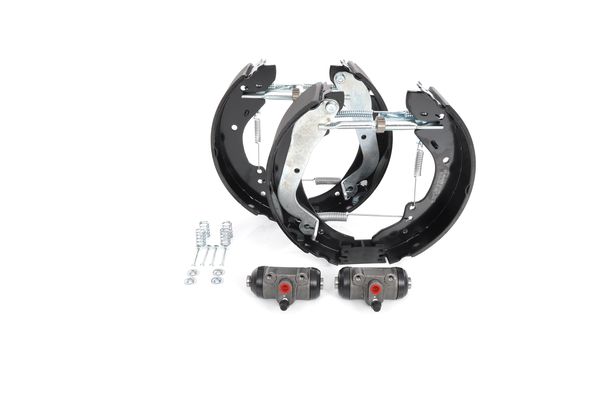 KIT SUPERPRO, zestaw szczek hamulcowych + cylinderek hamulca koła; zamontowany; z tyłu