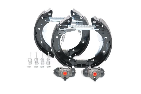 KIT SUPERPRO, zestaw szczek hamulcowych + cylinderek hamulca koła; zamontowany; z tyłu