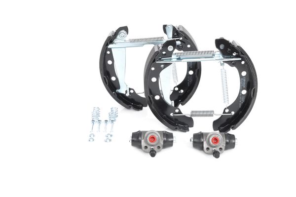 KIT SUPERPRO, zestaw szczek hamulcowych + cylinderek hamulca koła; zamontowany; z tyłu