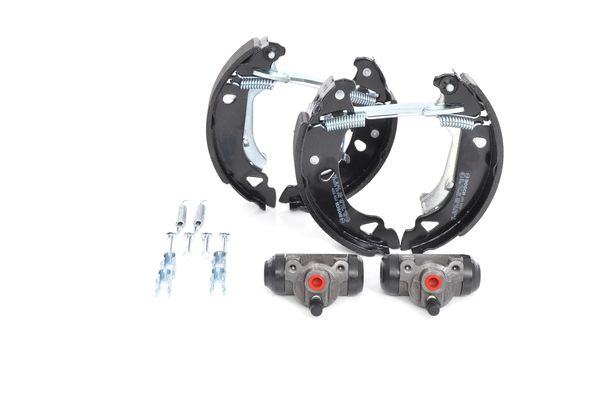 KIT SUPERPRO, zestaw szczek hamulcowych + cylinderek hamulca koła; zamontowany; z tyłu