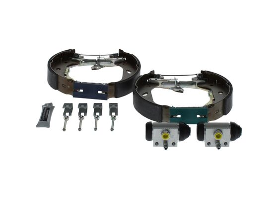 KIT SUPERPRO, zestaw szczek hamulcowych + cylinderek hamulca koła; zamontowany; z tyłu