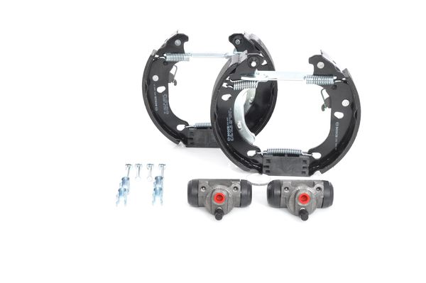 KIT SUPERPRO, zestaw szczek hamulcowych + cylinderek hamulca koła; zamontowany; z tyłu