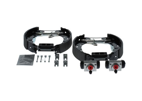KIT SUPERPRO, zestaw szczek hamulcowych + cylinderek hamulca koła; zamontowany; z tyłu