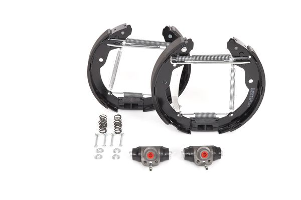 KIT SUPERPRO, zestaw szczek hamulcowych + cylinderek hamulca koła; zamontowany; z tyłu