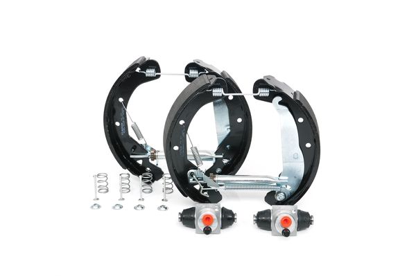 KIT SUPERPRO, zestaw szczek hamulcowych + cylinderek hamulca koła; zamontowany; z tyłu