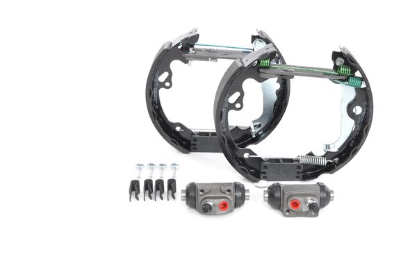 KIT SUPERPRO, zestaw szczek hamulcowych + cylinderek hamulca koła; zamontowany; z tyłu