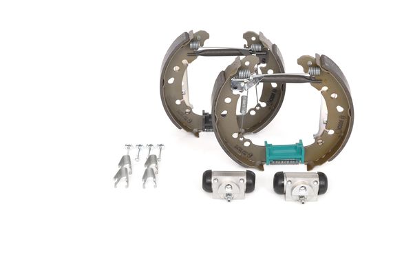 KIT SUPERPRO, zestaw szczek hamulcowych + cylinderek hamulca koła; zamontowany; z tyłu