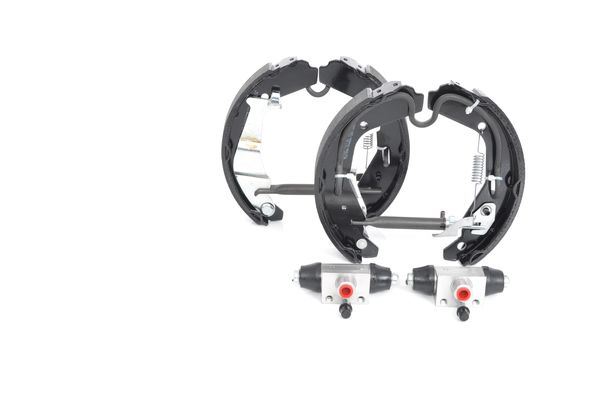 KIT SUPERPRO, zestaw szczek hamulcowych + cylinderek hamulca koła; zamontowany; z tyłu