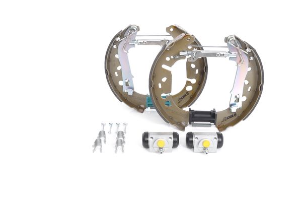 KIT SUPERPRO, zestaw szczek hamulcowych + cylinderek hamulca koła; zamontowany; z tyłu