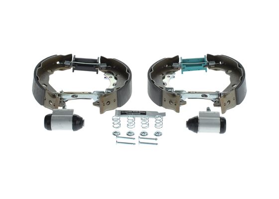 KIT SUPERPRO, zestaw szczek hamulcowych + cylinderek hamulca koła; zamontowany; z tyłu