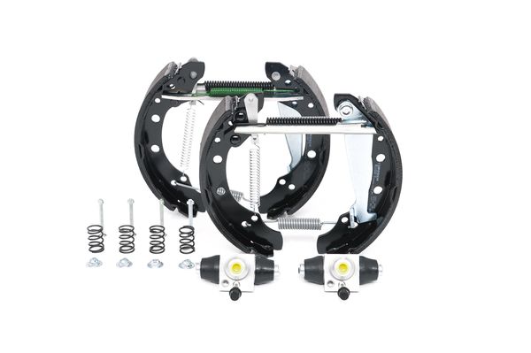 KIT SUPERPRO, zestaw szczek hamulcowych + cylinderek hamulca koła; zamontowany; z tyłu