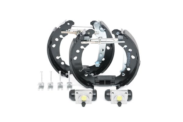 KIT SUPERPRO, zestaw szczek hamulcowych + cylinderek hamulca koła; zamontowany; z tyłu