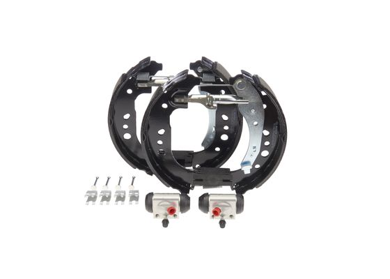 KIT SUPERPRO, zestaw szczek hamulcowych + cylinderek hamulca koła; zamontowany; z tyłu
