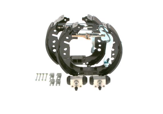 KIT SUPERPRO, zestaw szczek hamulcowych + cylinderek hamulca koła; zamontowany; z tyłu