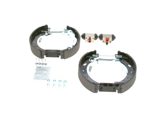 KIT SUPERPRO, zestaw szczek hamulcowych + cylinderek hamulca koła; zamontowany; z tyłu