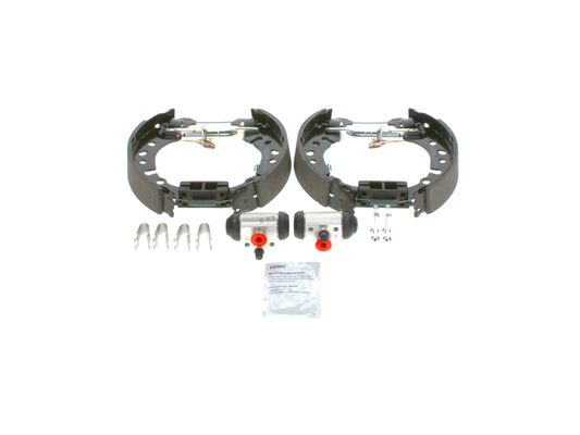 KIT SUPERPRO, zestaw szczek hamulcowych + cylinderek hamulca koła; zamontowany; z tyłu
