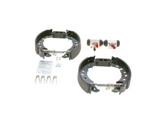 KIT SUPERPRO, zestaw szczek hamulcowych + cylinderek hamulca koła; zamontowany; z tyłu