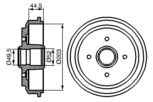 Bosch DB220 Fren tamburu; Arka