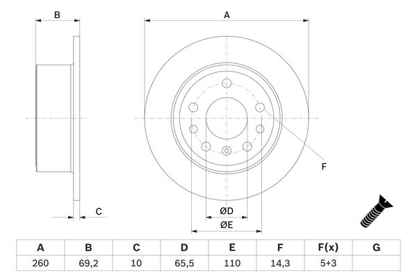 Bosch BD361 Fren diski; arka