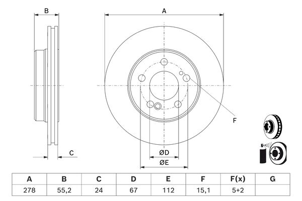 Bosch BD2546 Fren diski; arka