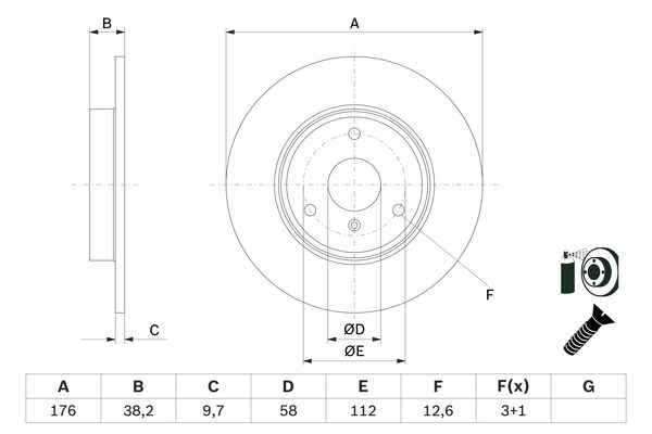 Bosch BD2706 Fren diski; ön