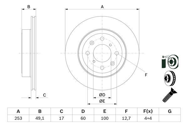 Bosch BD2707 Fren diski; ön