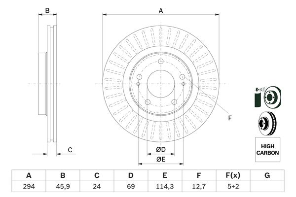 Bosch BD2708 Fren diski; ön