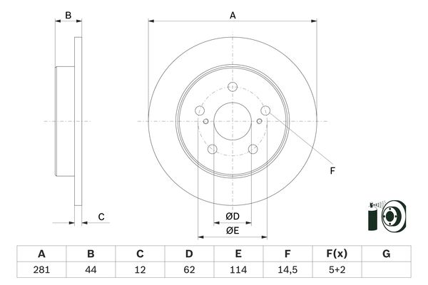 Bosch BD2737 Fren diski; arka