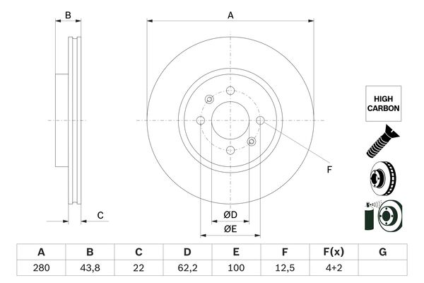Bosch BD2744 Fren diski; ön