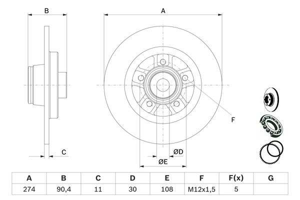 Bosch BD2775 Fren diski; arka