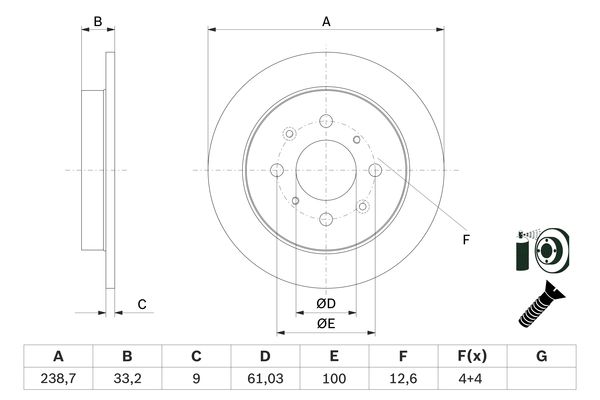 Bosch BD2779 Fren diski; arka