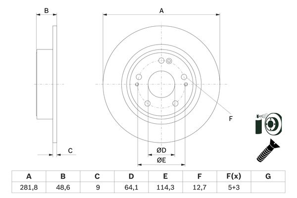 Bosch BD2821 Fren diski; arka
