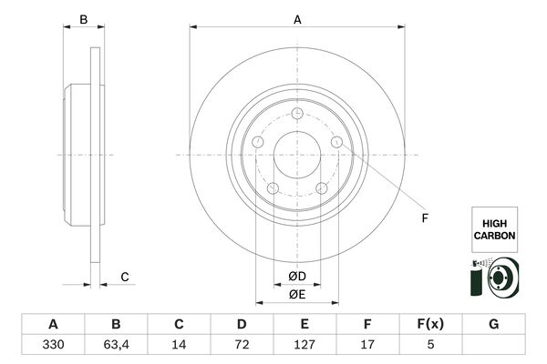 Bosch BD2834 Fren diski; arka