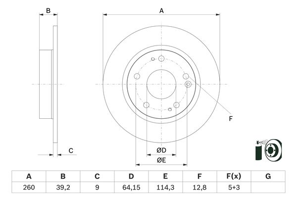 Bosch BD2861 Fren diski; arka