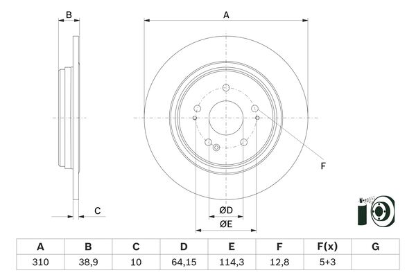 Bosch BD2862 Fren diski; arka