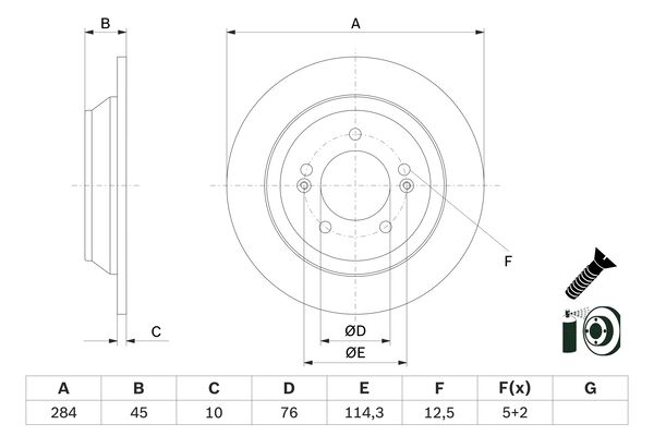 Bosch BD2872 Fren diski; arka