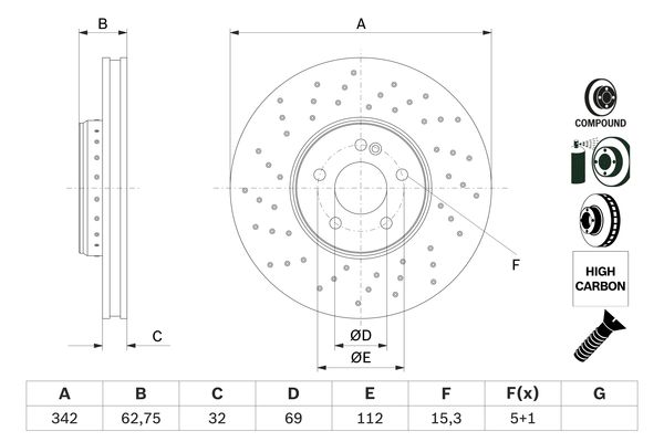Bosch BD2884 Fren diski; ön