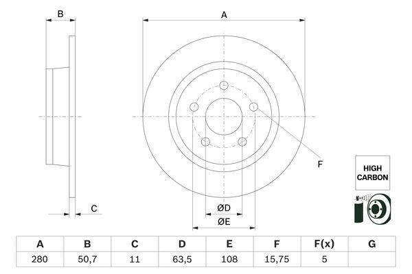 Bosch BD2915 Fren diski; arka