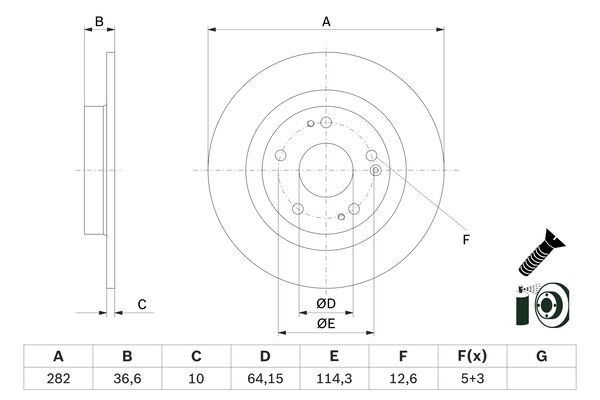 Bosch BD2934 Fren diski; arka