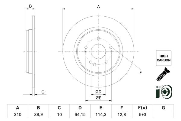 Bosch BD3009 Fren diski; arka