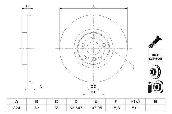 Bosch BD3190 Fren diski; ön
