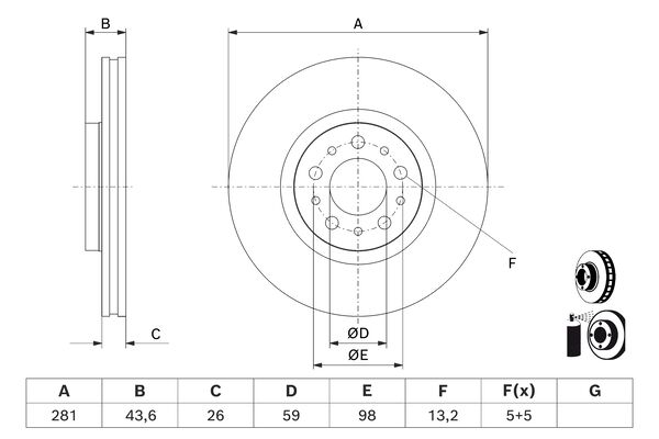 Bosch BD3194 Fren diski; ön