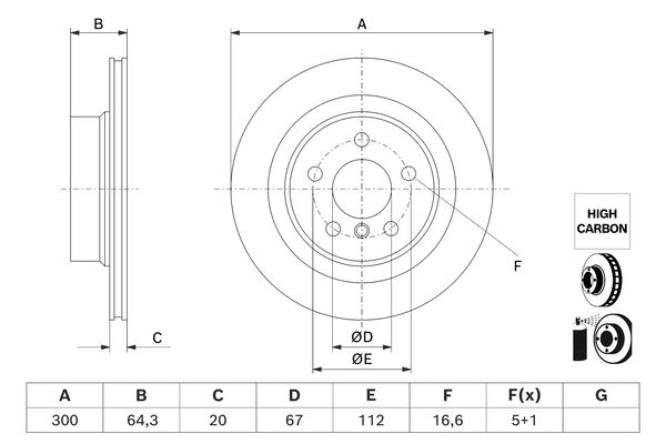 Bosch BD3219 Fren diski; arka