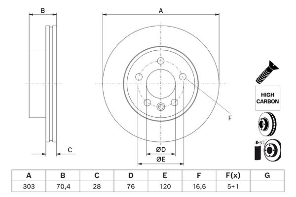 Bosch BD3232 Fren diski; ön