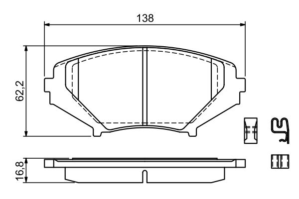 Bosch BP1156 Diskli fren balatası seti; ön
