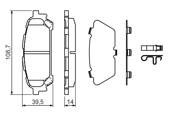 Bosch BP1167 Diskli fren balatası seti; arka